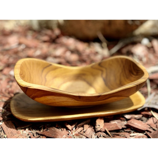 Mystical Wooden Bowl with Tray Papoose