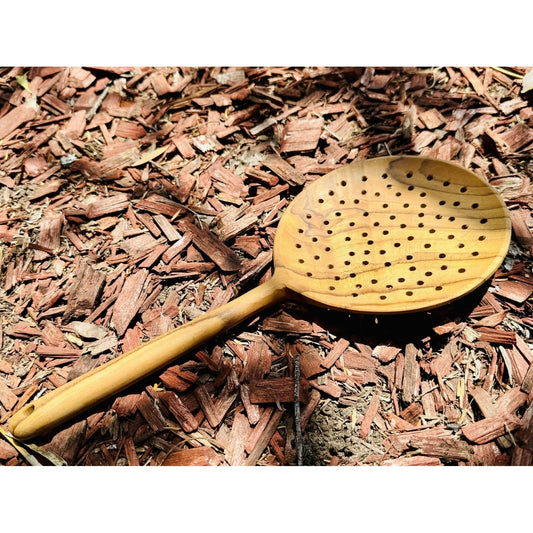 Large Teak Wooden Strainer Spoon Papoose