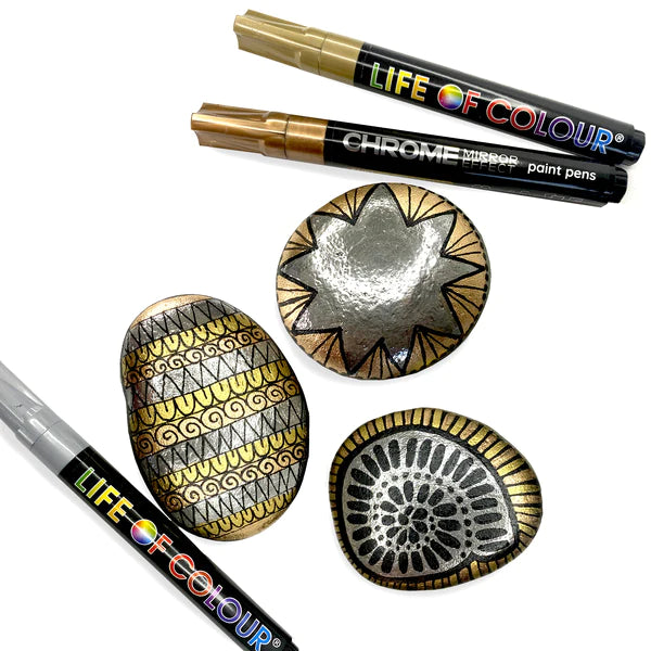 Chrome Mirror Effect 3mm Medium Tip Acrylic Paint Pens - Set of 3 Life of Colour