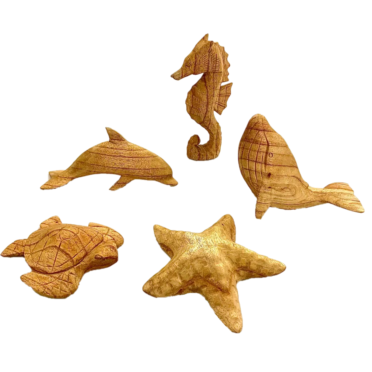 Hand Carved Wooden Sea Creatures