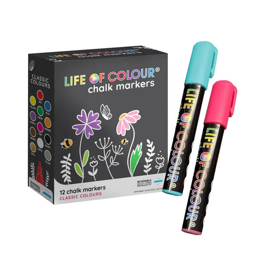 Liquid Chalk Markers 6mm Tip - Set of 12 Life of Colour