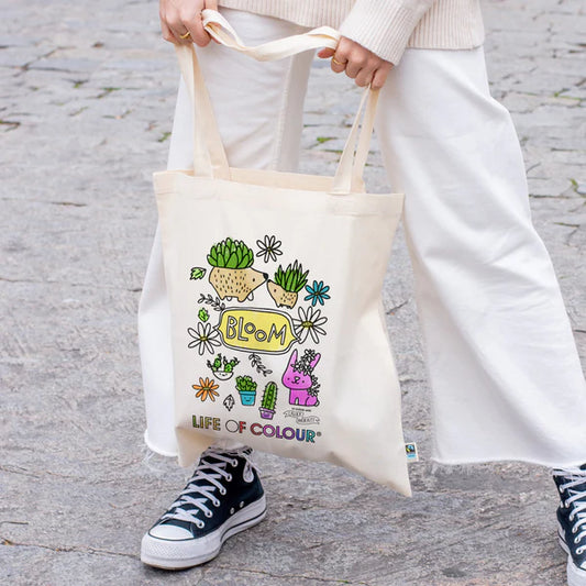 Colour-in Line Art Bloom Tote Bag Life of Colour